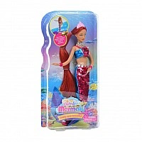 Детская кукла "Русалка" 8433(Red) красный, наряд с пайетками 29 см