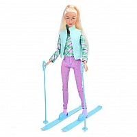 Детская кукла "Лыжница" 8520(Turquoise) бирюзовый, шарнирная 29 см