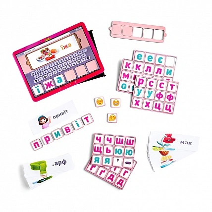 Планшет для девочек "Собери слово по картинке" Ubumblebees (ПСД199-УКР) PSD199-UKR на украинском языке