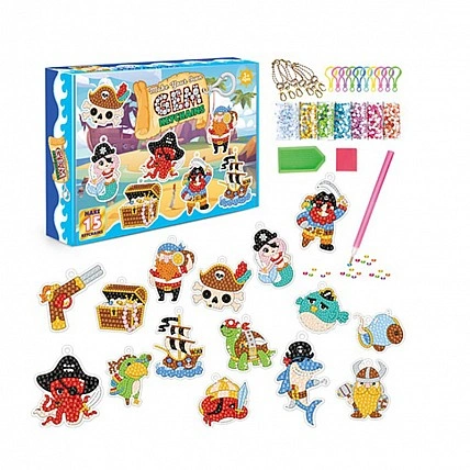 Набор для творчества Алмазная мозаика "Пираты" SK8020 брелок 15 штук