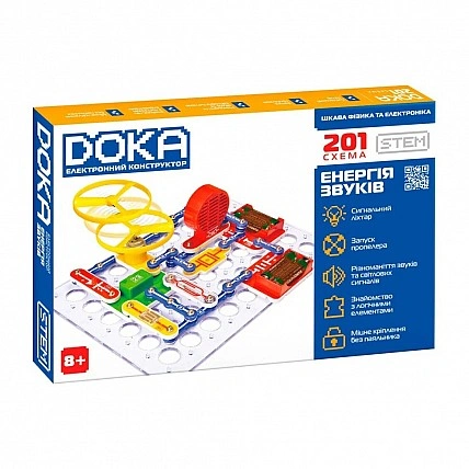 Электронный конструктор "201 СХЕМА" DOKA D70706 звук и свет
