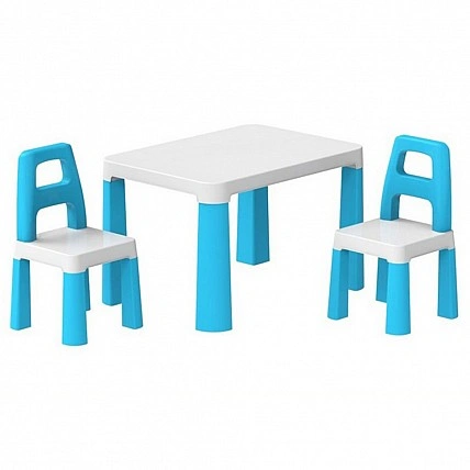 Детский стол с двумя стульями 0471TXK бело-синий