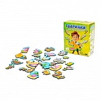 Деревянный магнитный пазл "Животные" Puz-22930, 35 элементов