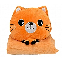 Детская мягкая игрушка "Кошечка" L1128(Peach) игрушка с пледом, размер 40 см