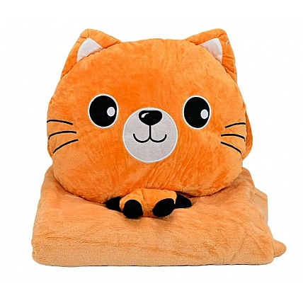 Детская мягкая игрушка "Кошечка" L1128(Peach) игрушка с пледом, размер 40 см