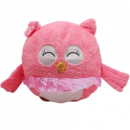 Детская мягкая игрушка "Сова" L1127(Pink) игрушка с пледом, размер 45 см