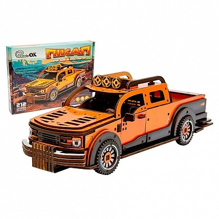 Деревянный 3D конструктор "Пикап" Puz-00931, 212 деталей