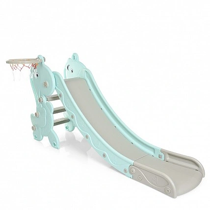 Детская горка YG2020-2-1-4 пластик, с баскетбольным кольцом