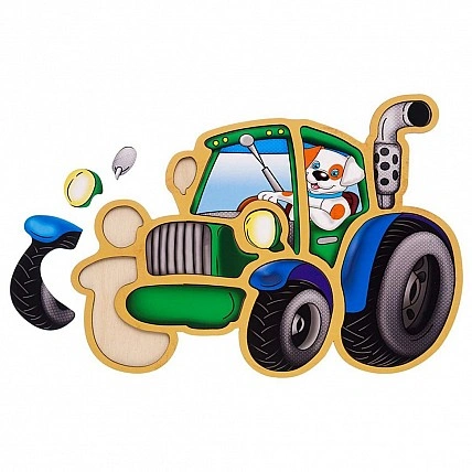 Дерев'яний пазл-вкладиш "Трактор" Ubumblebees (ПСД119) PSD119