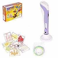 3D Ручка (3DPEN-3) - 3 NEW с трафаретами DX008 Фиолетовый