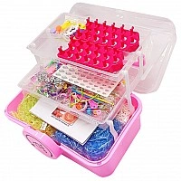 Детский набор для плетения браслетов "Loom" 16202(Pink) в чемодане