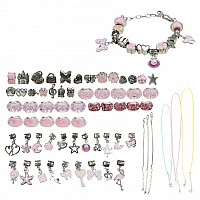 Набор для создания шарм-браслетов "Пандора" B4350(Pink) с подвесками