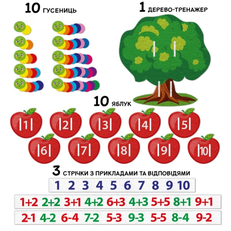 Освітня гра для дітей «Fruit Mathematics» ME5032-15, деталі з фетру 2в1