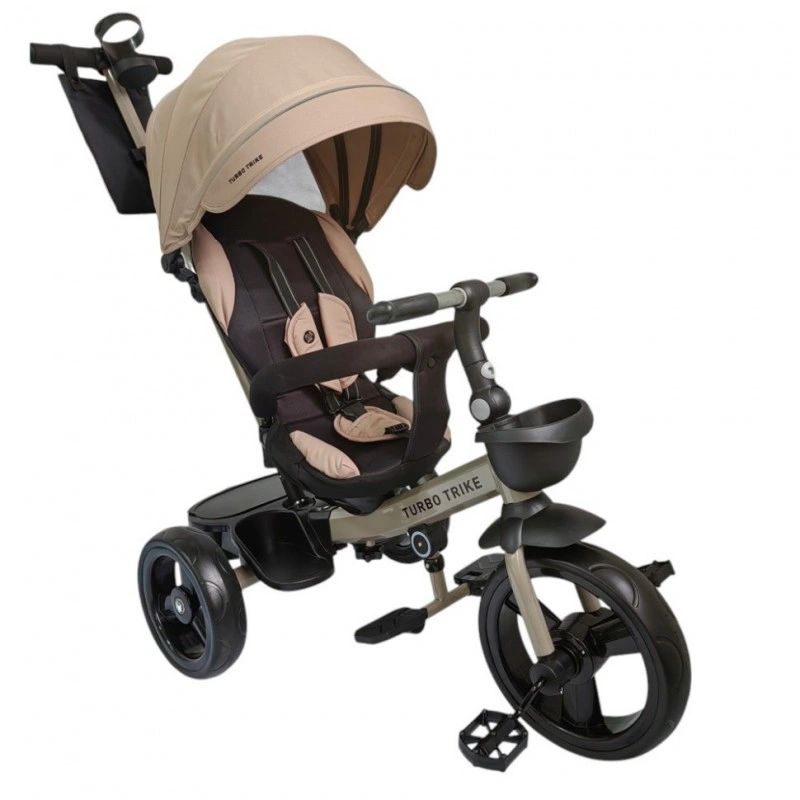 Дитячий триколісний велосипед MT 1001-1 Almond Beige з батьківською ручкою
