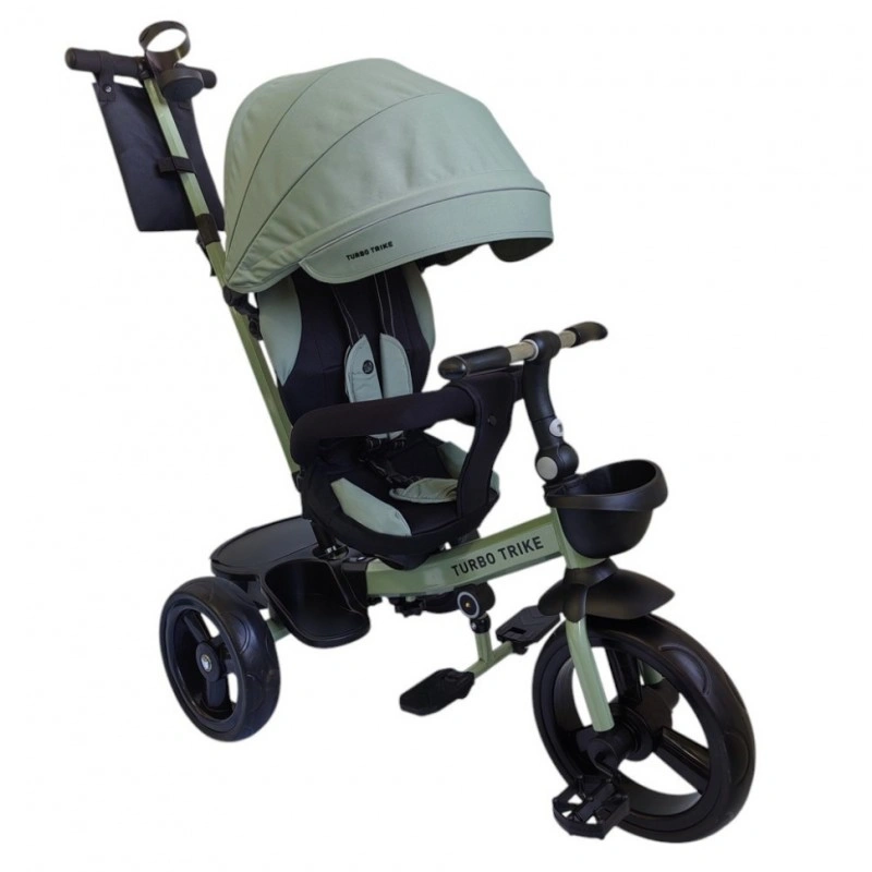 Дитячий триколісний велосипед MT 1001-1 Frost Green з батьківською ручкою