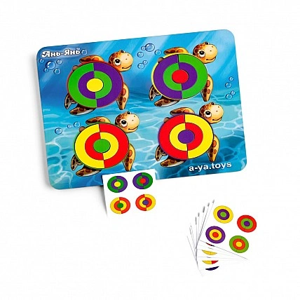 Дерев'яний пазл-сортер "Черепашки - кольори" Ubumblebees (ПСД138) PSD138