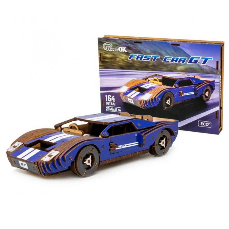 Дерев'яний 3D конструктор Fast car Gt Puz-26915, 164 деталі
