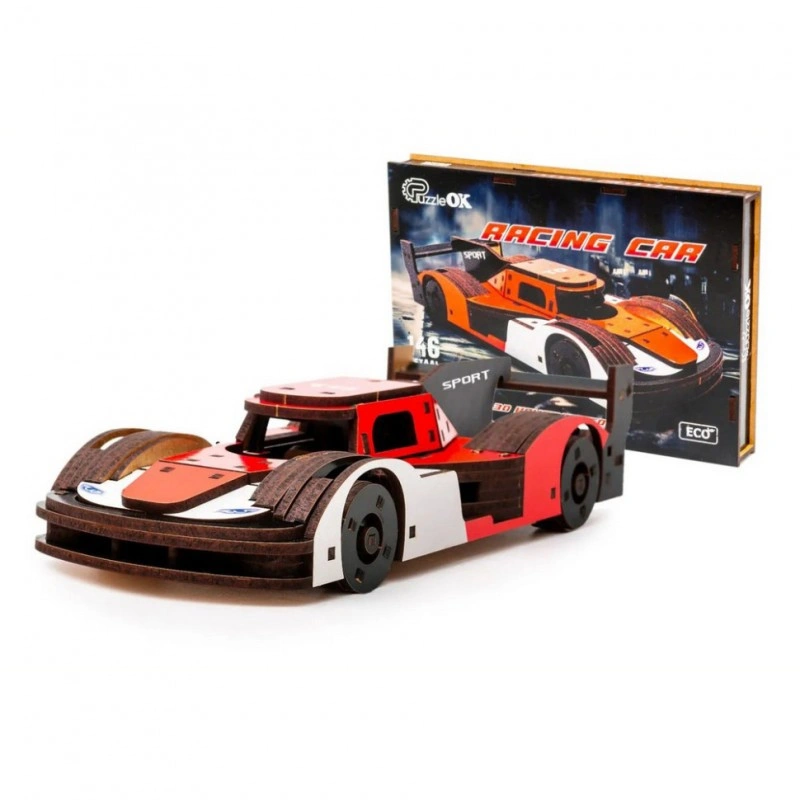 Дерев'яний 3D конструктор Racing Car Puz-01037, 146 деталей