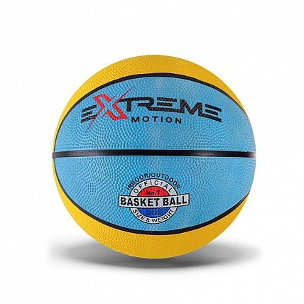 Мяч баскетбольный Extreme Motion BB1485 № 7, 520 грамм Желто-голубой