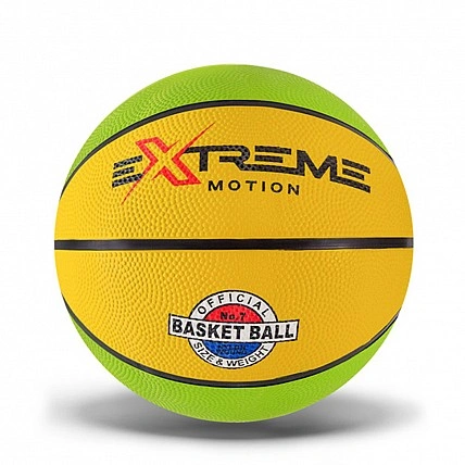 Мяч баскетбольный Extreme Motion BB1485 № 7, 520 грамм Зелено-желтый