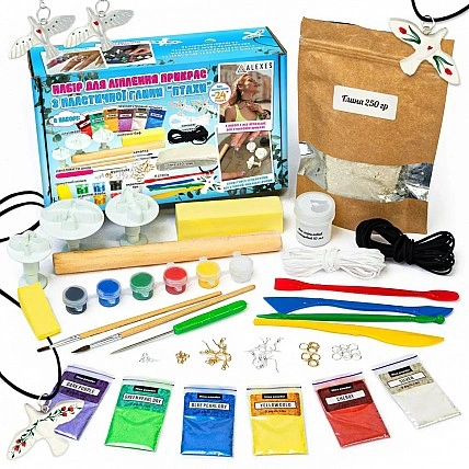 Великий набір для створення декору «Птахи» GL-008 з пластикової глини