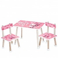 Children's Table M 501-8 tabletop 60 x 40 cm, 2 chairs