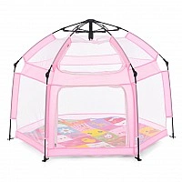 Дитячий манеж MR 1512 Powder Pink 146×127×110 см