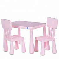 Children's table M 6176-8, tabletop 76.5 x 54.5 cm, 2 chairs