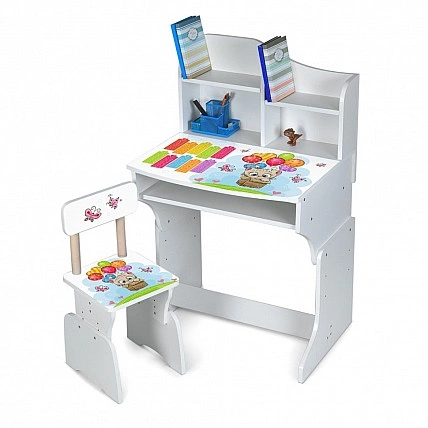 Письмовий стіл дитячий M 904-3 висоти 3 положення, зі стільчиком для годування