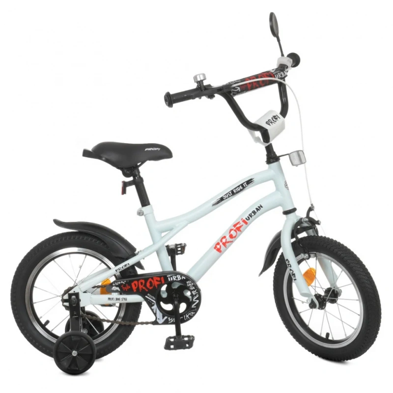 Велосипед дитячий PROF1 Y14251-1 14 дюймів, білий