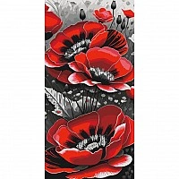 Painting by numbers "Red Poppies" 13092-AC 40x80 cm, with metallic paints