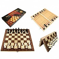 Set of board games "Chess, Backgammon, Checkers 3 in 1" W2801M