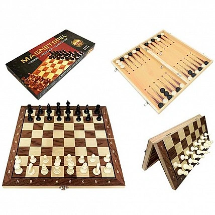 Набір настільних ігор "Шахи, нарди, шашки 3 в 1" W2801M