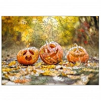 Figured wooden puzzle "Halloween" PZ006-A3C-AC 180-250 pieces, A3 size