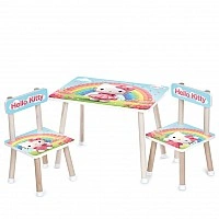 Children's Table M 501-34, tabletop 60 x 40 cm, 2 chairs
