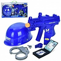 Children's police set P11 automatic rifle, helmet, handcuffs, walkie-talkie