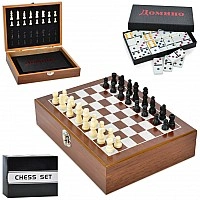 Set of board games 2 in 1 XQ12095 chess, dominoes