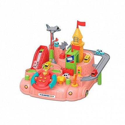 Children's play set "Garage" Bambi A333-330F(Pink) steering wheel, cars, airplane