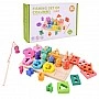Children's wooden toy "Pyramid sorter" C9416 fishing, inserts