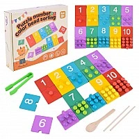 Детская деревянная игрушка "Цифры" C9412 пазлы цифры, бусины