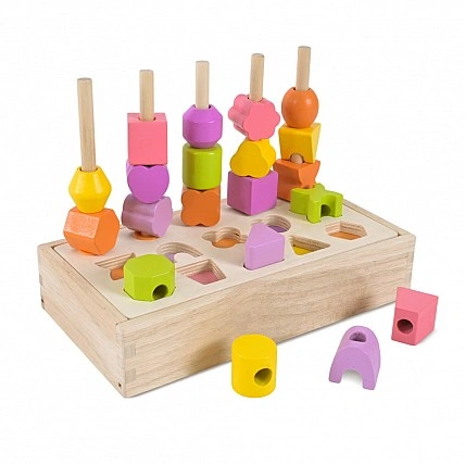 Дитяча дерев'яна іграшка "Пірамідка-сортер" C9407, 8 карток