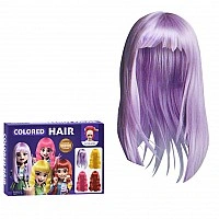 Children's accessory set "Colored Hair" C2008 wig 34 cm, comb
