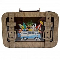 Wooden piggy bank suitcase "On a trip" 3240-15-005 size 24x17 cm