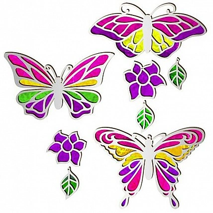 Набір для вітражного живопису за номерами Арт Вітраж "Яскраві Метелики" FDSGK-02