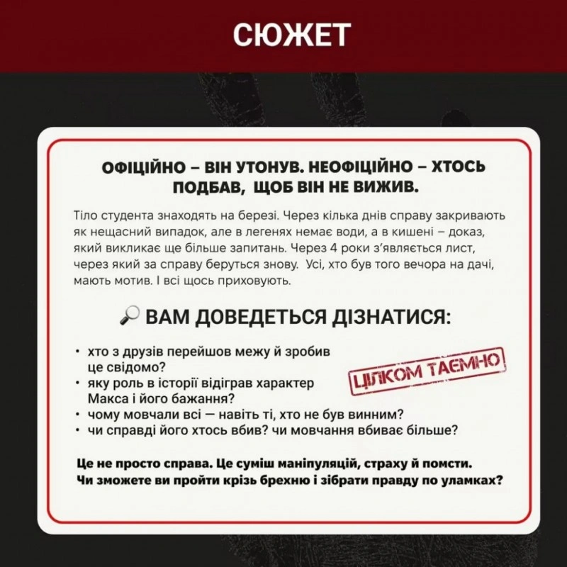 Настільна гра Нерозкриті справи №4 0038MG більше 40 матеріалів