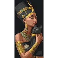 Painting by numbers "The Mystery of Cleopatra" 10186-AC with metallic paints 40x80 cm