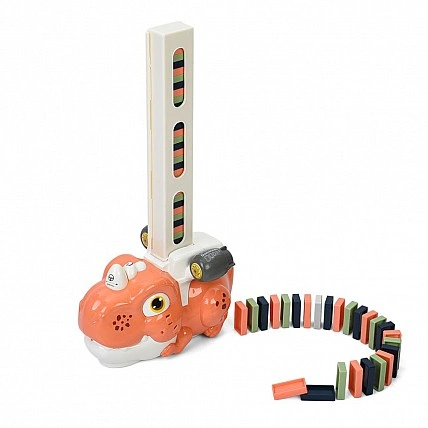 Дитяча іграшка Domino Dinosaur 8090-B (рожево-червоний) світло, музика