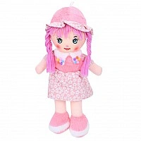 Children's play doll FG240408152A-1(Light-Pink) 38 cm, softly padded, buttonhole