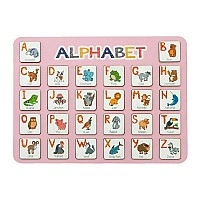Wooden English alphabet insert "ALPHABET" pink 29x39 cm