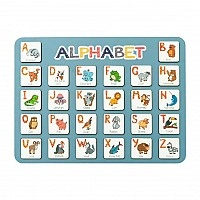 Wooden English alphabet insert "ALPHABET" blue 29x39 cm